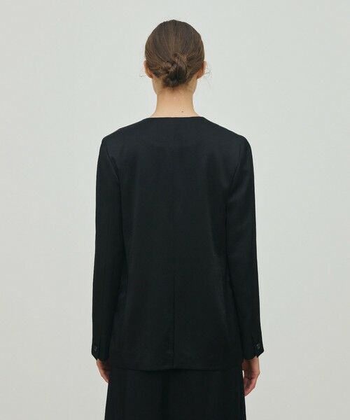 TOMORROWLAND / トゥモローランド ノーカラージャケット | レーヨンサテン クルーネックジャケット | 詳細4