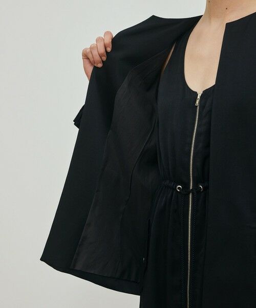 TOMORROWLAND / トゥモローランド ノーカラージャケット | レーヨンサテン クルーネックジャケット | 詳細5