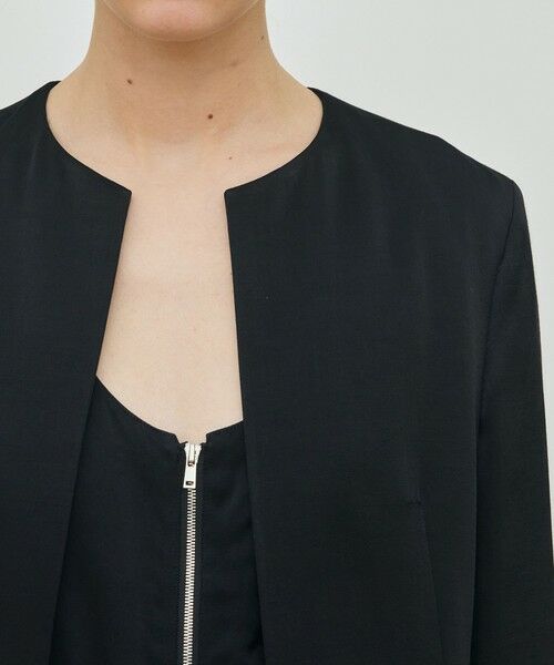 TOMORROWLAND / トゥモローランド ノーカラージャケット | レーヨンサテン クルーネックジャケット | 詳細6