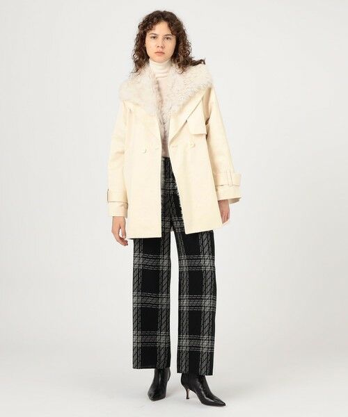 TOMORROWLAND / トゥモローランド トレンチコート | コットンサテン ムートンカラーコート | 詳細1