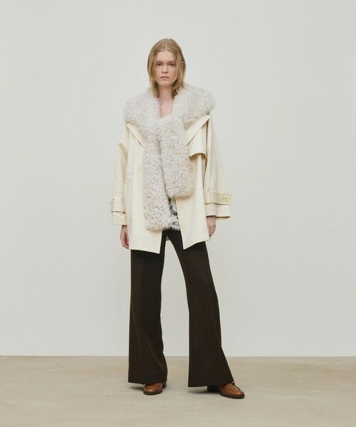 TOMORROWLAND / トゥモローランド トレンチコート | コットンサテン ムートンカラーコート | 詳細13