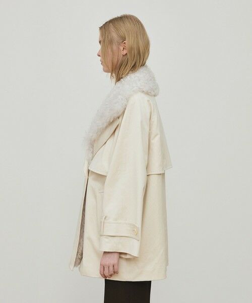 TOMORROWLAND / トゥモローランド トレンチコート | コットンサテン ムートンカラーコート | 詳細15