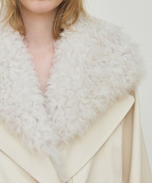 TOMORROWLAND / トゥモローランド トレンチコート | コットンサテン ムートンカラーコート | 詳細18