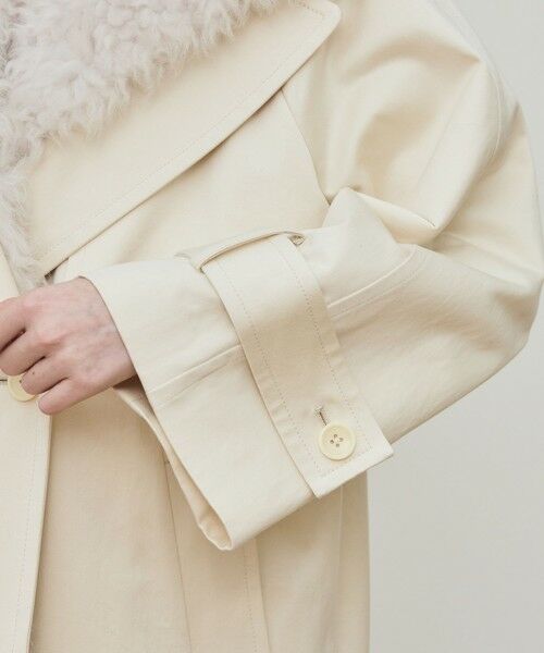 TOMORROWLAND / トゥモローランド トレンチコート | コットンサテン ムートンカラーコート | 詳細19