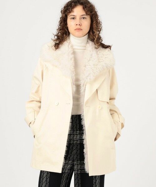 TOMORROWLAND / トゥモローランド トレンチコート | コットンサテン ムートンカラーコート | 詳細2