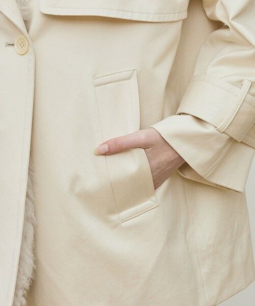 TOMORROWLAND / トゥモローランド トレンチコート | コットンサテン ムートンカラーコート | 詳細21