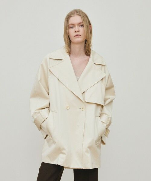 TOMORROWLAND / トゥモローランド トレンチコート | コットンサテン ムートンカラーコート | 詳細22
