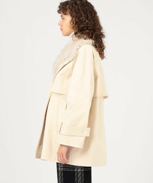 TOMORROWLAND / トゥモローランド トレンチコート | コットンサテン ムートンカラーコート | 詳細4