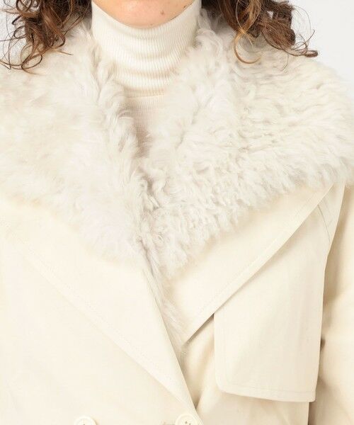 TOMORROWLAND / トゥモローランド トレンチコート | コットンサテン ムートンカラーコート | 詳細7