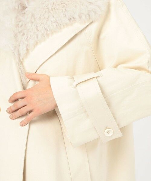 TOMORROWLAND / トゥモローランド トレンチコート | コットンサテン ムートンカラーコート | 詳細9
