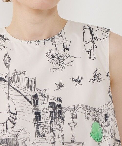 TOMORROWLAND / トゥモローランド シャツ・ブラウス | グリーンスケーププリント ノースリーブブラウス | 詳細5