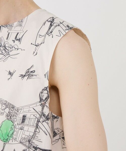 TOMORROWLAND / トゥモローランド シャツ・ブラウス | グリーンスケーププリント ノースリーブブラウス | 詳細6