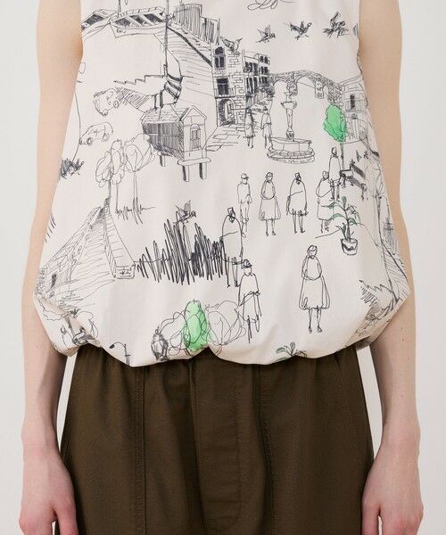 TOMORROWLAND / トゥモローランド シャツ・ブラウス | グリーンスケーププリント ノースリーブブラウス | 詳細7