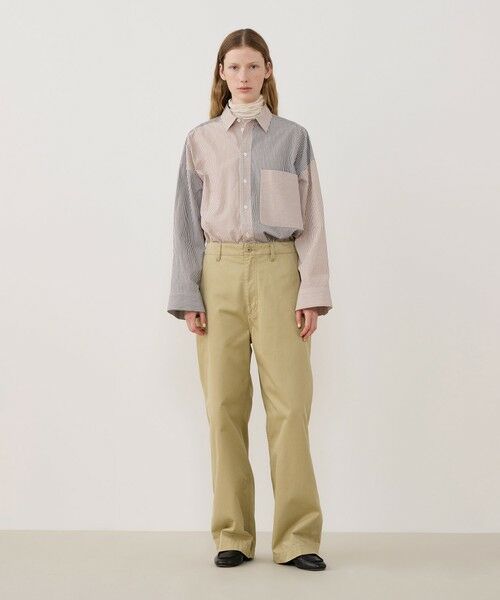 TOMORROWLAND / トゥモローランド シャツ・ブラウス（半袖以外） | ワッシャーコットンポプリン ストライプコンビシャツ | 詳細1