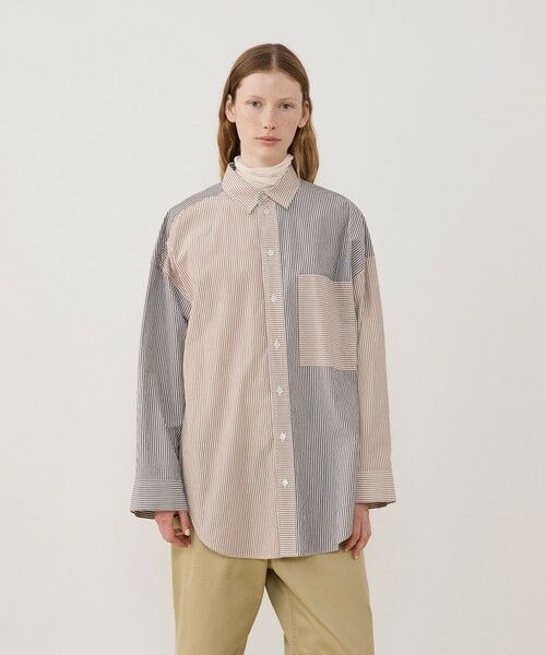 TOMORROWLAND / トゥモローランド シャツ・ブラウス（半袖以外） | ワッシャーコットンポプリン ストライプコンビシャツ | 詳細2