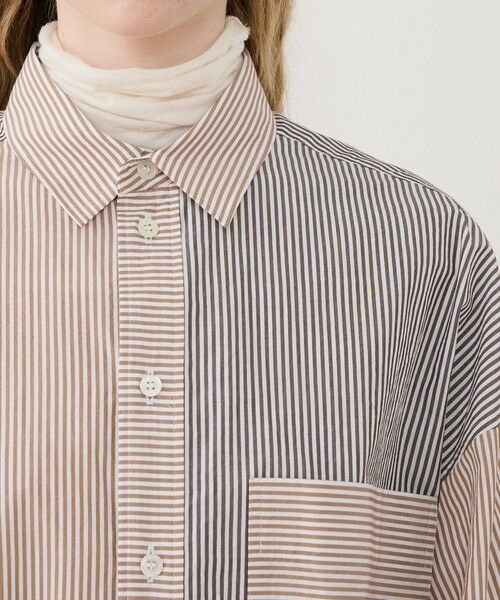 TOMORROWLAND / トゥモローランド シャツ・ブラウス（半袖以外） | ワッシャーコットンポプリン ストライプコンビシャツ | 詳細5