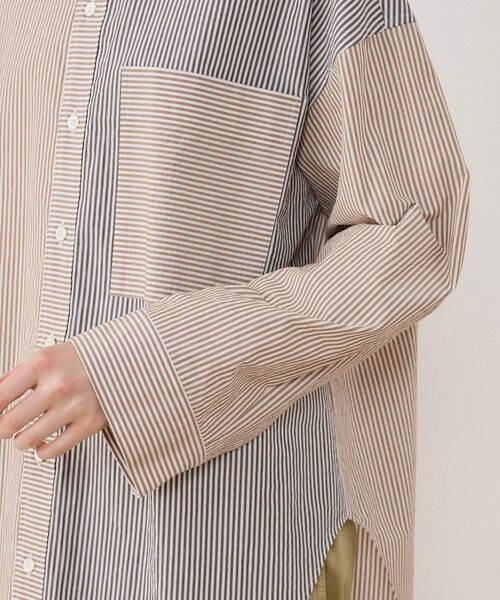 TOMORROWLAND / トゥモローランド シャツ・ブラウス（半袖以外） | ワッシャーコットンポプリン ストライプコンビシャツ | 詳細6