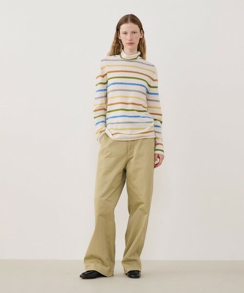 TOMORROWLAND / トゥモローランド ニット・セーター | スコットランドカシミヤマルチボーダー タートルネックプルオーバー | 詳細1