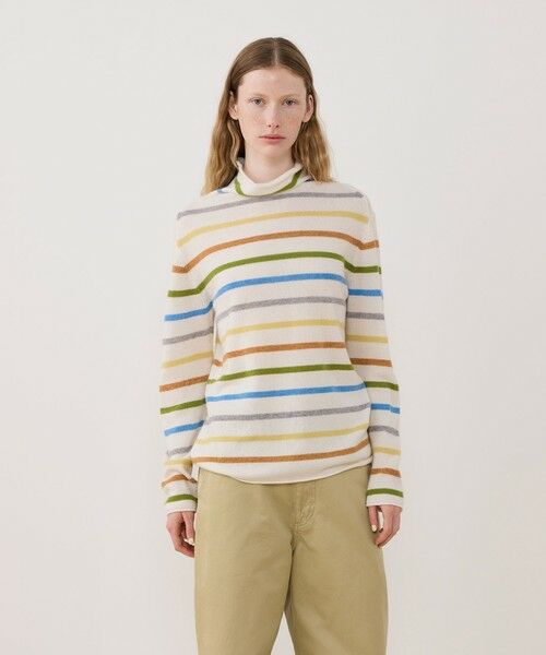 TOMORROWLAND / トゥモローランド ニット・セーター | スコットランドカシミヤマルチボーダー タートルネックプルオーバー | 詳細2