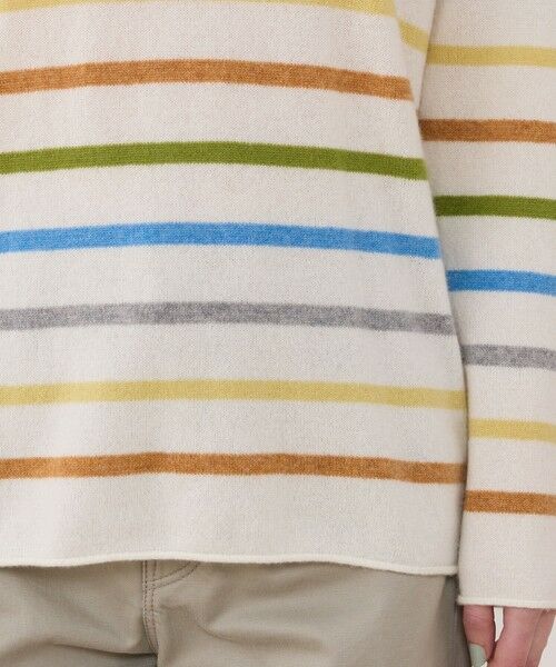 TOMORROWLAND / トゥモローランド ニット・セーター | スコットランドカシミヤマルチボーダー Vネックプルオーバー | 詳細7