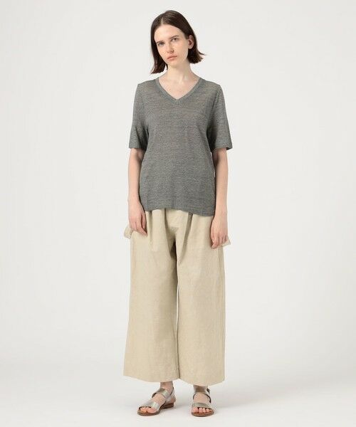 TOMORROWLAND / トゥモローランド Tシャツ | リネンジャージー Vネックプルオーバー | 詳細1