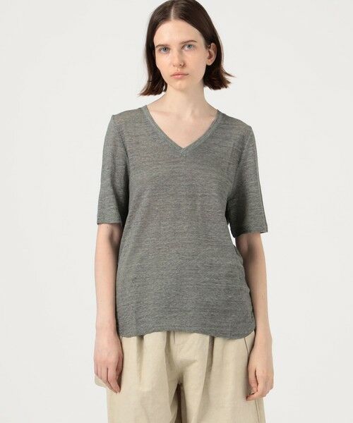 TOMORROWLAND / トゥモローランド Tシャツ | リネンジャージー Vネックプルオーバー | 詳細2