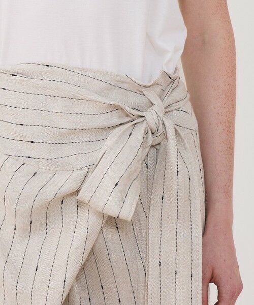 TOMORROWLAND / トゥモローランド ロング・マキシ丈スカート | リネンシルクノットストライプ ラップマキシスカート | 詳細5