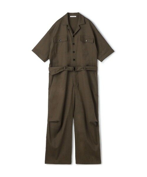 TOMORROWLAND / トゥモローランド サロペット・オールインワン | クレープウールストレッチ ジャンプスーツ(45 ブラウン)