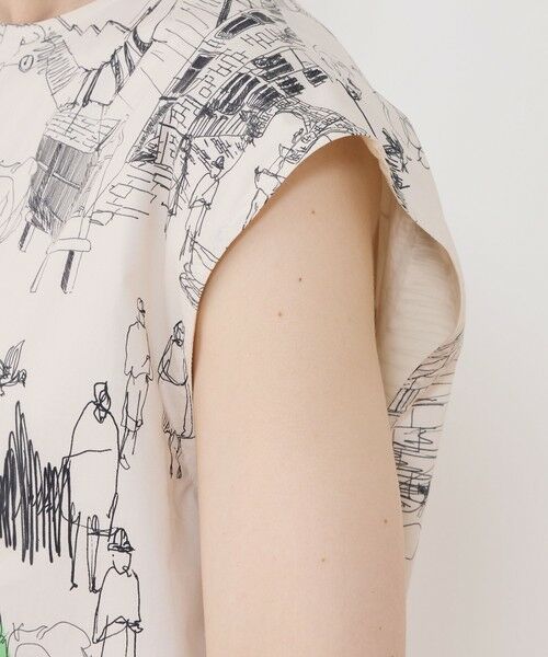 TOMORROWLAND / トゥモローランド ミニ丈・ひざ丈ワンピース | グリーンスケーププリント フレンチスリーブワンピース | 詳細5