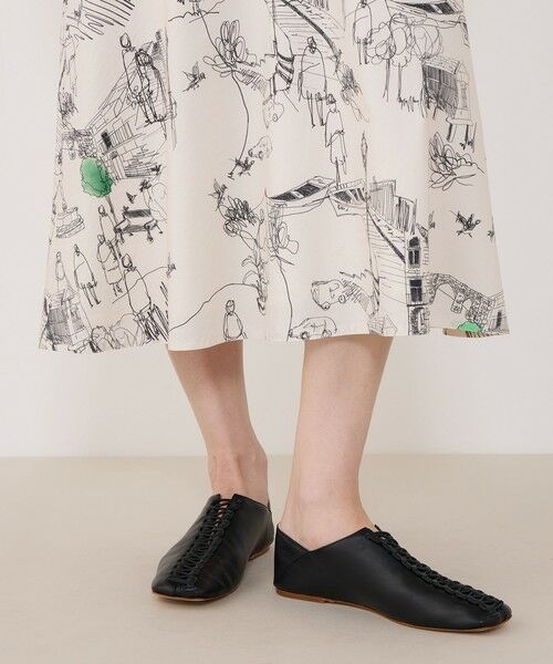 TOMORROWLAND / トゥモローランド ミニ丈・ひざ丈ワンピース | グリーンスケーププリント フレンチスリーブワンピース | 詳細6