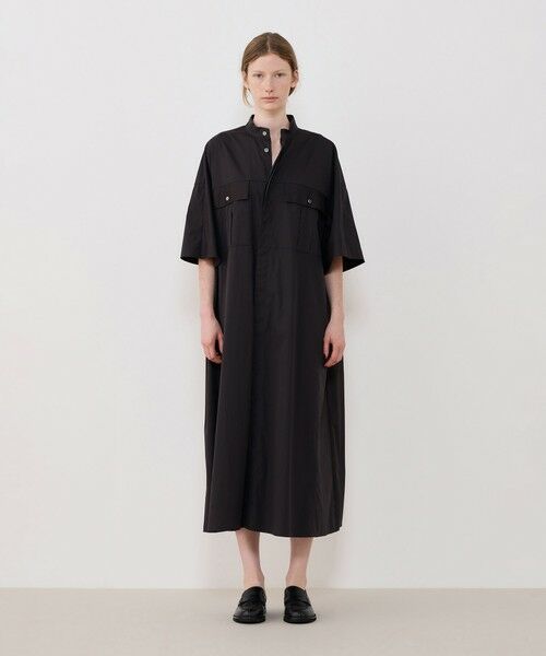 TOMORROWLAND / トゥモローランド ロング・マキシ丈ワンピース | コンパクトポプリン スタンドネックシャツワンピース | 詳細1