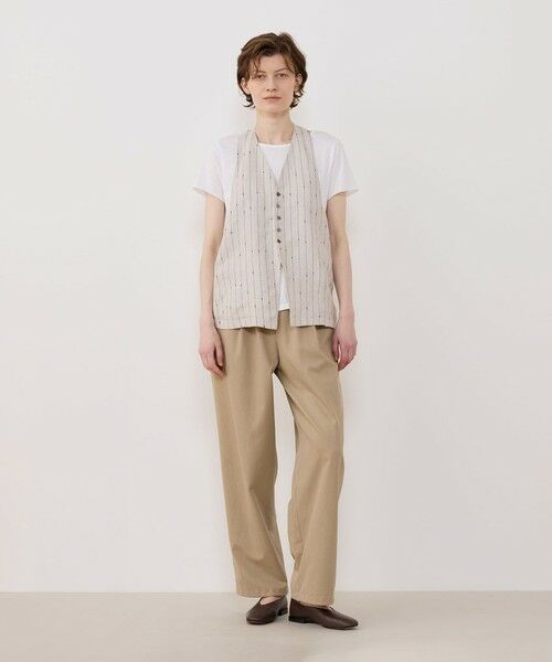 TOMORROWLAND / トゥモローランド ベスト | リネンシルクノットストライプ ネックバンドベスト | 詳細1