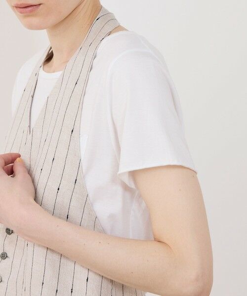 TOMORROWLAND / トゥモローランド ベスト | リネンシルクノットストライプ ネックバンドベスト | 詳細6