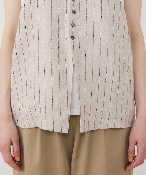 TOMORROWLAND / トゥモローランド ベスト | リネンシルクノットストライプ ネックバンドベスト | 詳細7