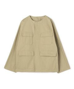 TOMORROWLAND / トゥモローランド ノーカラージャケット | モイストコットン リラックスフィットジャケット
