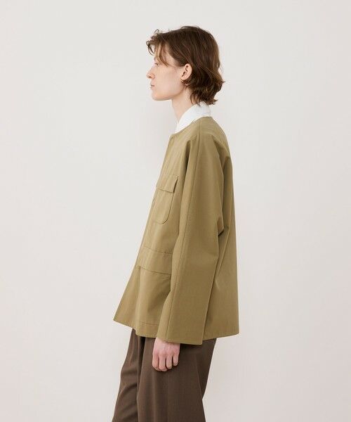 TOMORROWLAND / トゥモローランド ノーカラージャケット | モイストコットン リラックスフィットジャケット | 詳細3