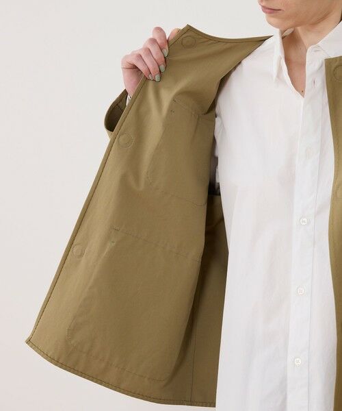 TOMORROWLAND / トゥモローランド ノーカラージャケット | モイストコットン リラックスフィットジャケット | 詳細5