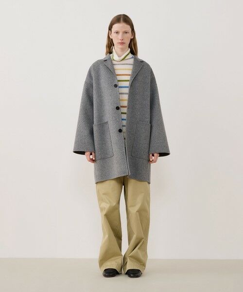 WEB先行予約】ウールダブルフェイス キモノスリーブコート