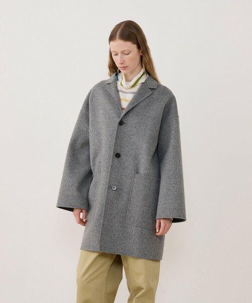 TOMORROWLANDダブルコート セール】 ダブルクロス ステンカラーショートコート （ステン