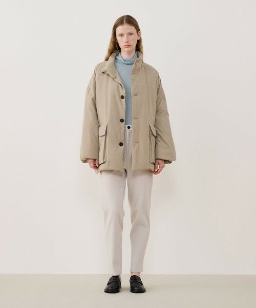 TOMORROWLAND / トゥモローランド ダウンジャケット・ベスト | ピーチクロスダウン スタンドカラーオーバーコート | 詳細1