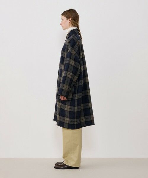 TOMORROWLAND / トゥモローランド ステンカラーコート | タータンウールツイード バルカラーコート | 詳細3