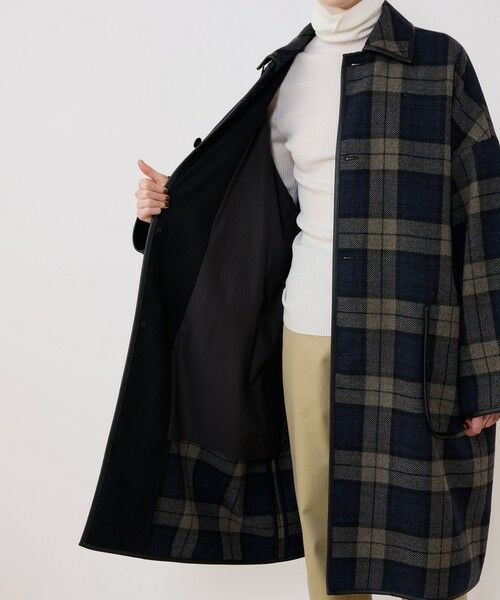 TOMORROWLAND / トゥモローランド ステンカラーコート | タータンウールツイード バルカラーコート | 詳細5