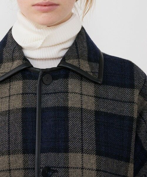 TOMORROWLAND / トゥモローランド ステンカラーコート | タータンウールツイード バルカラーコート | 詳細6