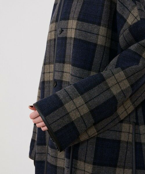 TOMORROWLAND / トゥモローランド ステンカラーコート | タータンウールツイード バルカラーコート | 詳細7