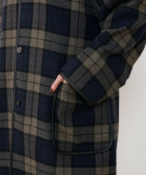 TOMORROWLAND / トゥモローランド ステンカラーコート | タータンウールツイード バルカラーコート | 詳細8