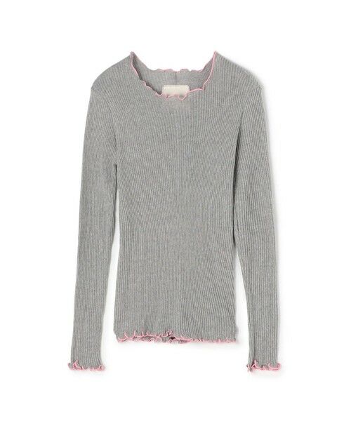 TOMORROWLAND / トゥモローランド Tシャツ | 【別注】V::room コットンリブ ラウンドネックプルオーバー(15 グレー)