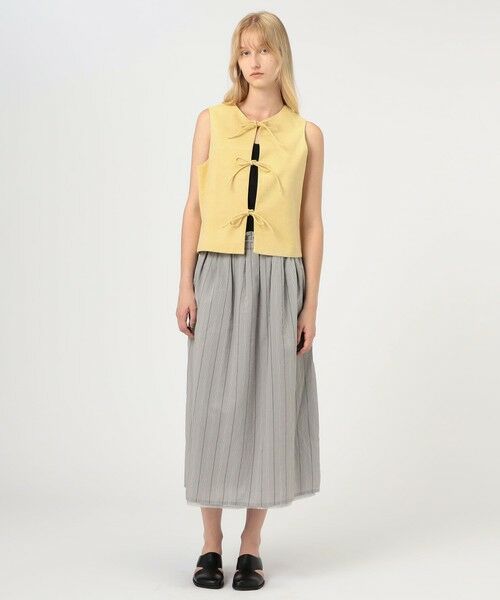 TOMORROWLAND / トゥモローランド ロング・マキシ丈スカート | KristenseN DU NORD コットンナイロンストライプ ギャザースカート | 詳細1