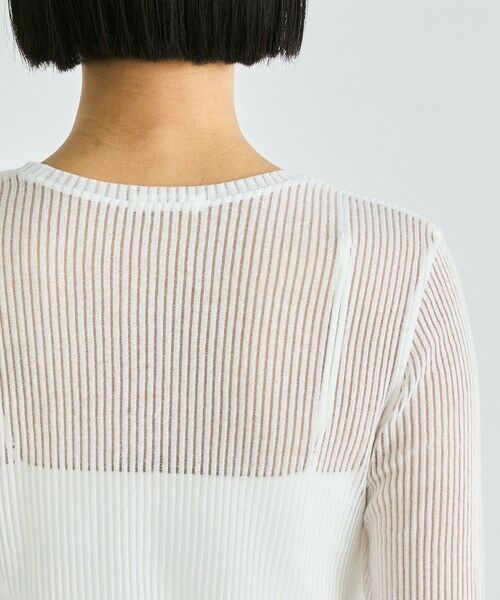 セール】 シアーストライプ ロングスリーブトップス