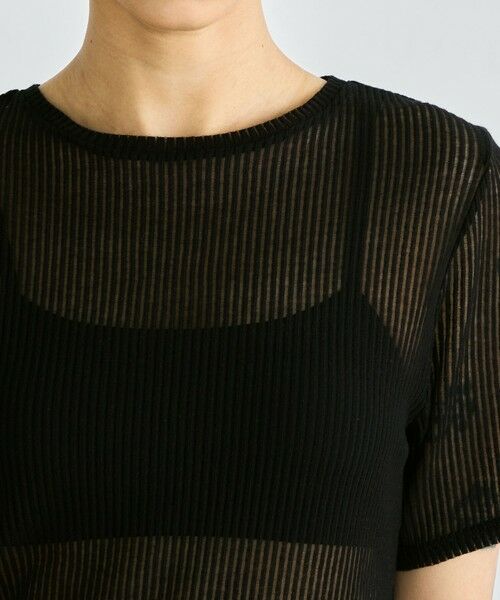 TOMORROWLAND / トゥモローランド Tシャツ | シアーストライプ ハーフスリーブトップス | 詳細5