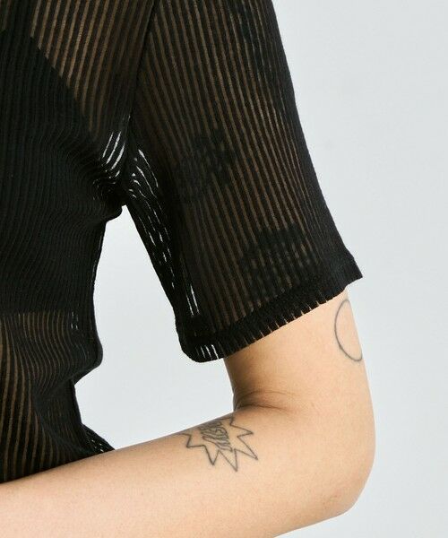 TOMORROWLAND / トゥモローランド Tシャツ | シアーストライプ ハーフスリーブトップス | 詳細7